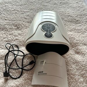 White Electric Hand Massager with USB Cable
